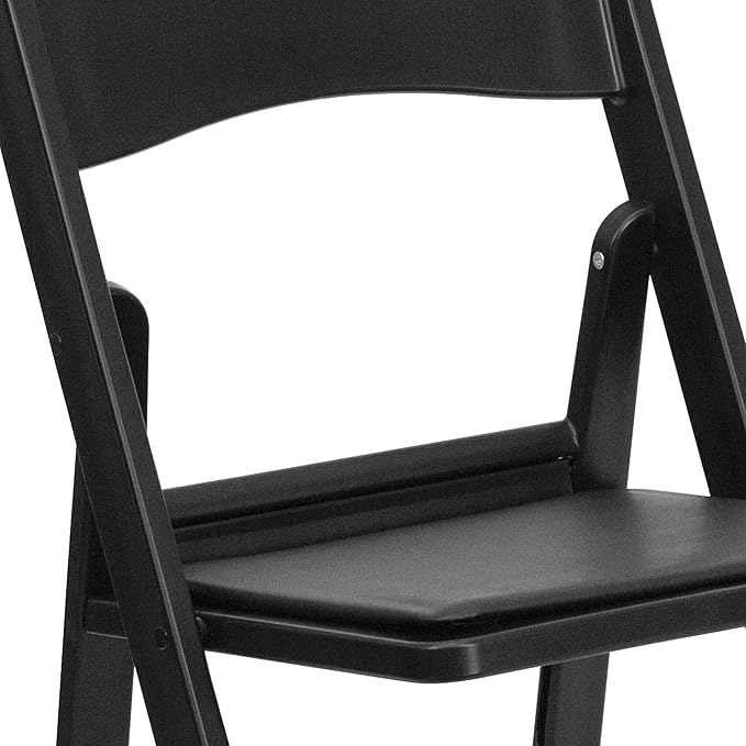 Flash Furniture Hercules Series Folding Chair - Black Resin - 2 Pack 800LB Weight Capacity Comfortable Event Chair - Light Weight Folding Chair FlashFurniture