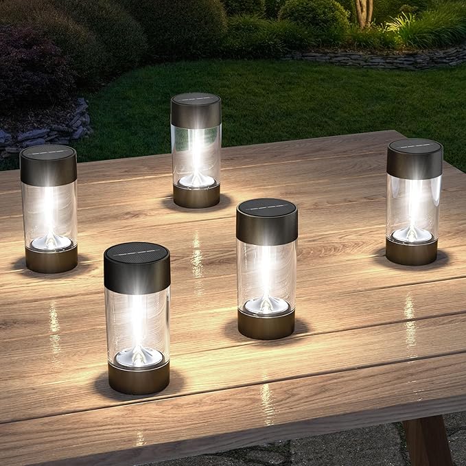 Solar Lights Outdoor, 12 Pack Waterproof Solar Landscape Lighting for Pathway Garden Yard Path Walkway Driveway Lawn Patio Outside Decor, Cool White EYROSA
