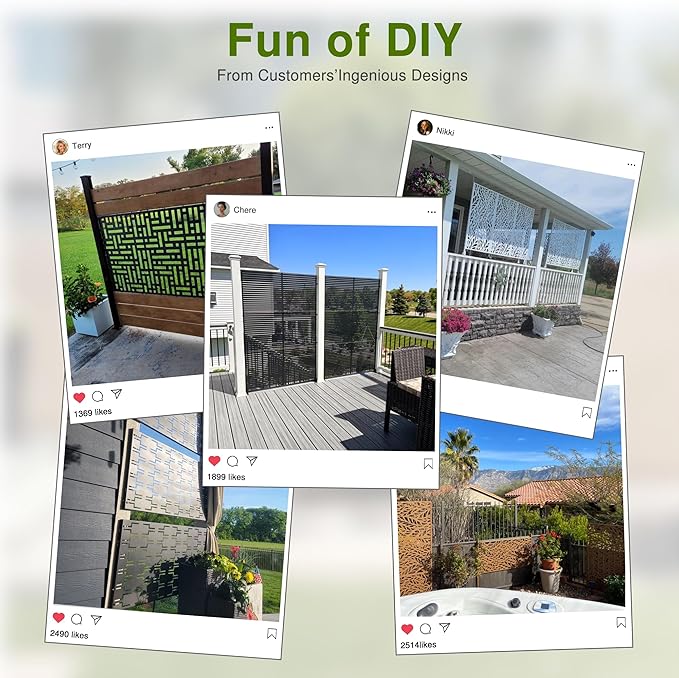 Casaphoria Metal Privacy Screen Outdoor, 72" H x 47" W Freestanding Decorative Privacy Screen for Patio Deck Balcony Garden with Stable Base, White-Helen Casaphoria