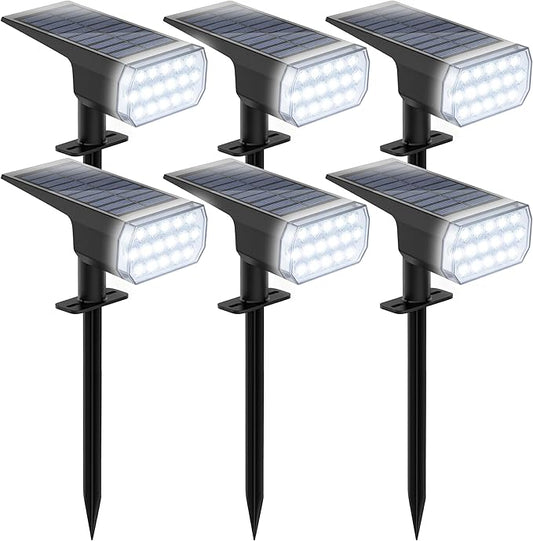 Solar Lights Outdoor Waterproof, 3 Lighting Modes Solar Spot Lights Outdoor, LED Solar Spotlights, Ultra Bright Dusk-to-Dawn Uplights for Garden, Landscape, Yard, Pathway, IP65, Auto On/Off Chasikeo