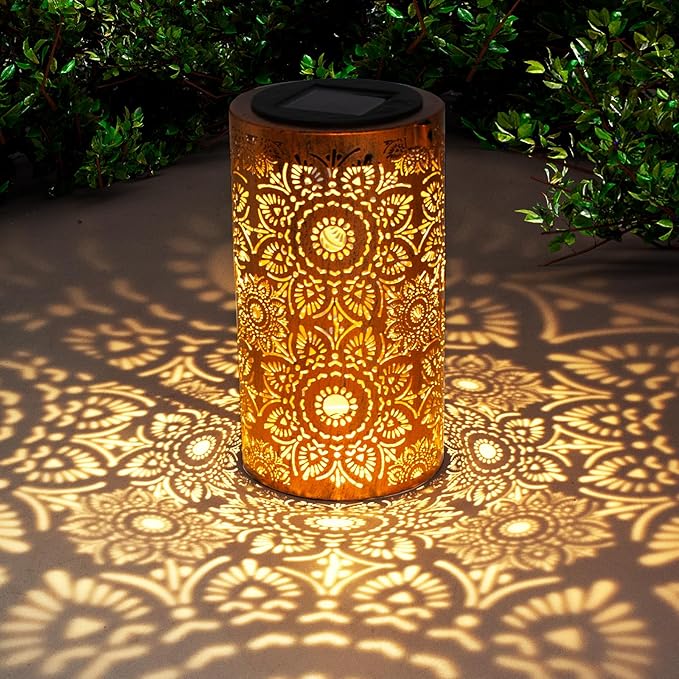 Solar Lanterns Outdoor Hanging Lantern Lights,Sunflower Metal Decor Lanterns-Waterproof LED Decorative Light for Garden Patio Yard Lawn Backyard Front Porch as Gifts for Mom Grandma Women DIBIEECN