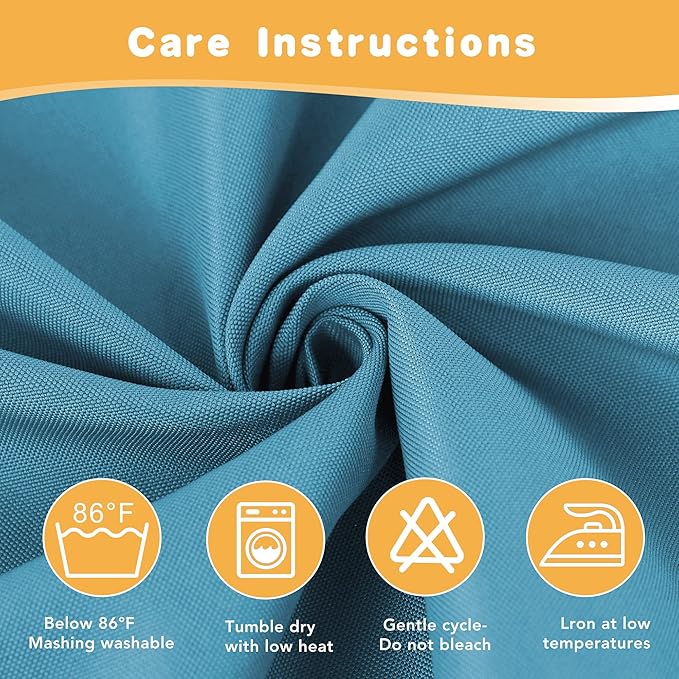 HolidayIdeas Extra Wide Outdoor Curtains for Patio Waterproof, 2 Panels - 110 x 95 Inch - Privacy & Light Filtering Curtains Grommet Outside Curtains for Porch, Gazebo, Pergola, Backyard (Teal HolidayIdeas