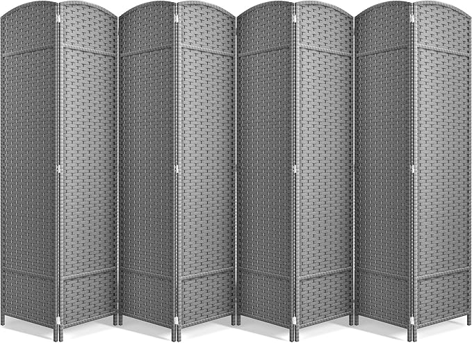 Sorbus 8 Panel Room Divider 6 ft. Tall - Privacy Screen, Extra Wide Double Hinged Panels, Mesh Hand-Woven Design, Partition Room Dividers and Folding Privacy Screens, Wall Divider for Room Separation Sorbus