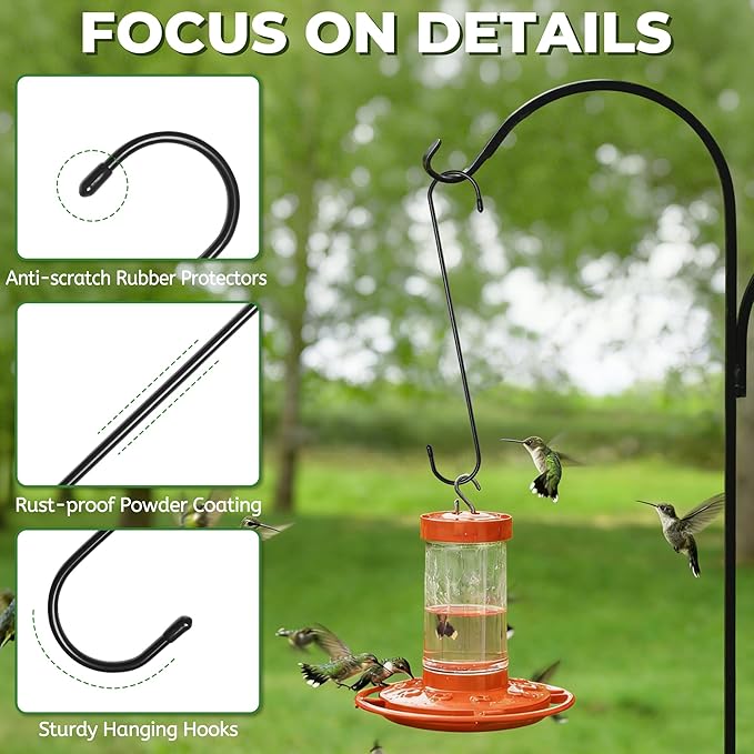 Large Garden S Hooks, 16 Inches Long Plant Hangers Outdoor, Metal Plant Hooks for Hanging Planters, Flower Baskets, Pots, Bird Feeders and Festival Decorations (SSL6) Kitwinney