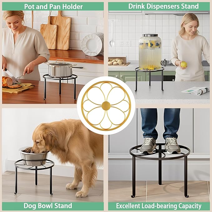 5 Pack Metal Outdoor Plant Stand Heavy Duty Plant Pot Stands for Indoor and Outdoor Round Flower Pot Support Rack for Multiple Display Pot Rack Rootora