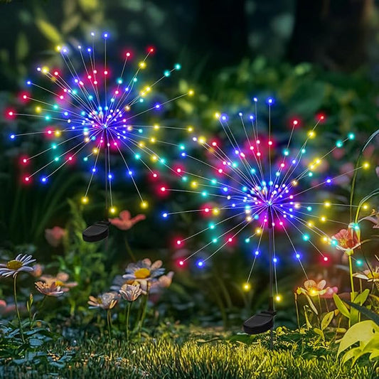 Garden Decor Solar Lights Outdoor,120LED Waterproof Colorful Solar Fairy Garden Lights for Outdoor Decoration,Yard, Patio, Porch,Flower Pot,Pathway,Christmas (2Pack) PEVOROS