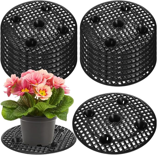 15 PCS Plant Level Pot Elevator, 12 inch Plastic Potted Plant Stands, Large Patio Planter Riser Holder, Deck Floor Protector to Prevent Rot Damage, Plant Trivet for Indoor Outdoor Garden Tlence