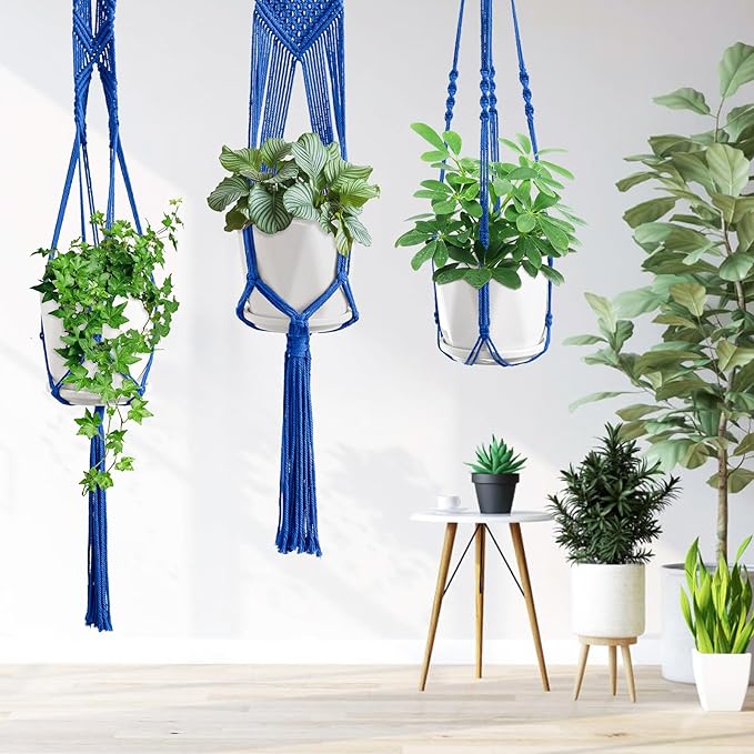 Macrame Plant Hangers, 6Pack Hanging Planters for Indoor Plants w/ 6 Set Hangers Kit Handmade Macromay Plant Hangers Indoor Flower Pots Holder Stand for Boho Home Décor (POTS NOT Included) SFENNGPET