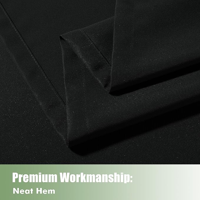 HolidayIdeas Outdoor Curtains for Patio Waterproof, 6 Panels - 54x95 Inches - Weatherproof Privacy Outsides Curtains for Cabana Porch Pergola, Sunlight & UV Blocking (Black, Grommet Top) HolidayIdeas