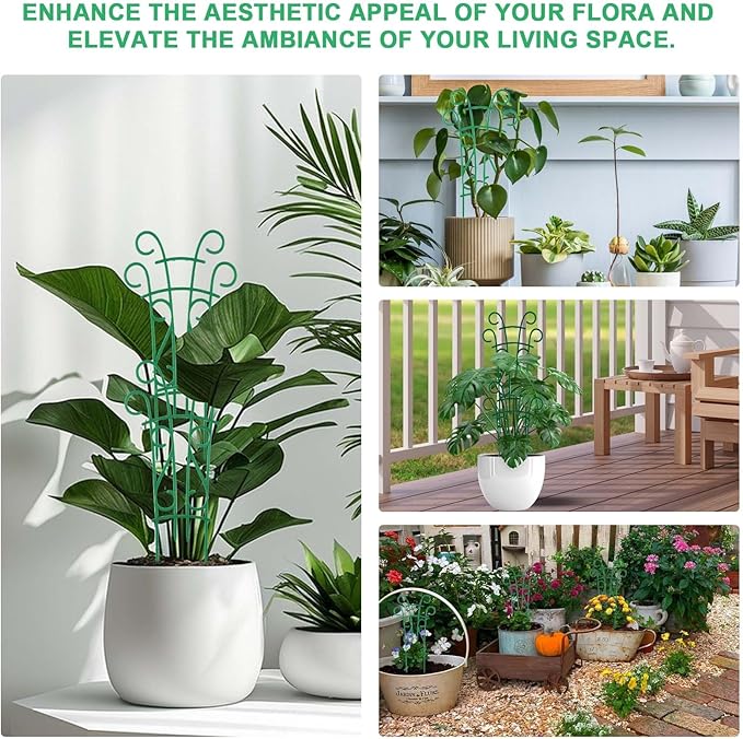 Indoor Plant Trellis for Climbing Plants, 8 Pack Garden Trellis for Potted Plants Stackable Plant Trellis Plant Stakes for Indoor Plants Accessories Flower Plant Support Qaobo