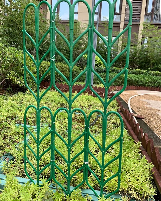 Garden Trellis for Climbing Plants 6 PCS Plastic Indoor Trellis for Potted Plants Green Stackable Mini Climbing Plant Stupport DIY Flower Pot Support for Pea Vegetable Clematis (6 Packs) Jashem
