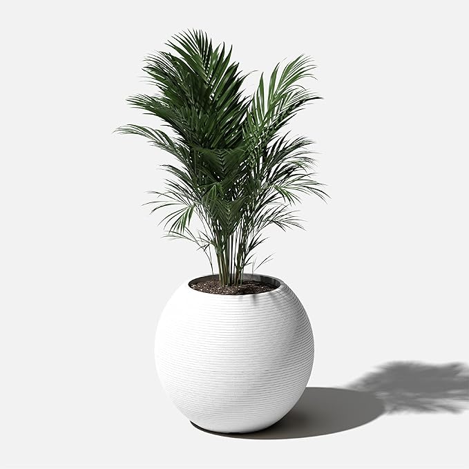 Veradek Strata Series Sphere Round Planter for Patio & Backyard | Durable Plastic-Stone Material | Modern Décor for Tall Trees and Plants VeradekOutdoor