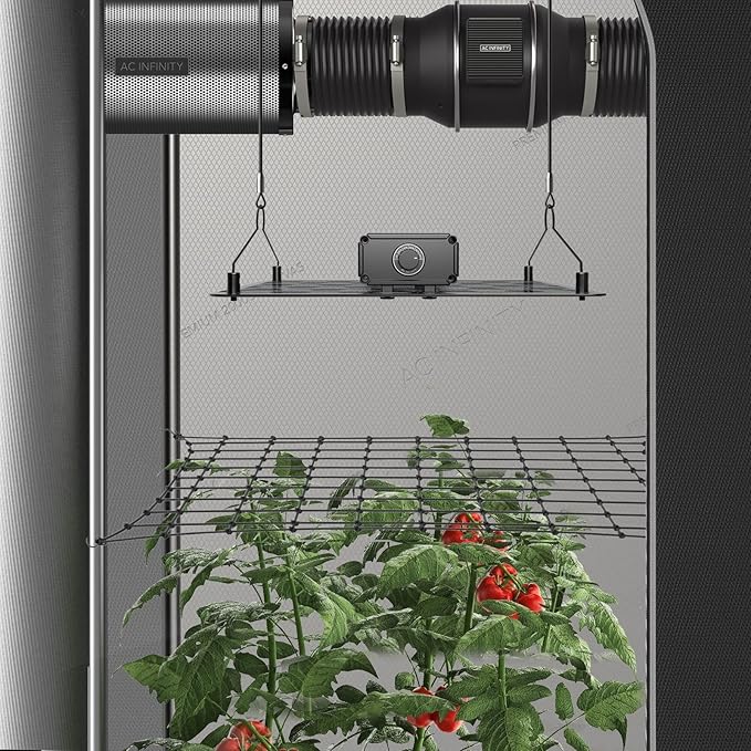 AC Infinity Grow Tent Trellis Netting 5x5', Heavy-Duty Elastic Plant Net with Steel Hooks, Flexible Hydroponics Support for Grow Tents, Gardening, and Horticulture ACInfinity