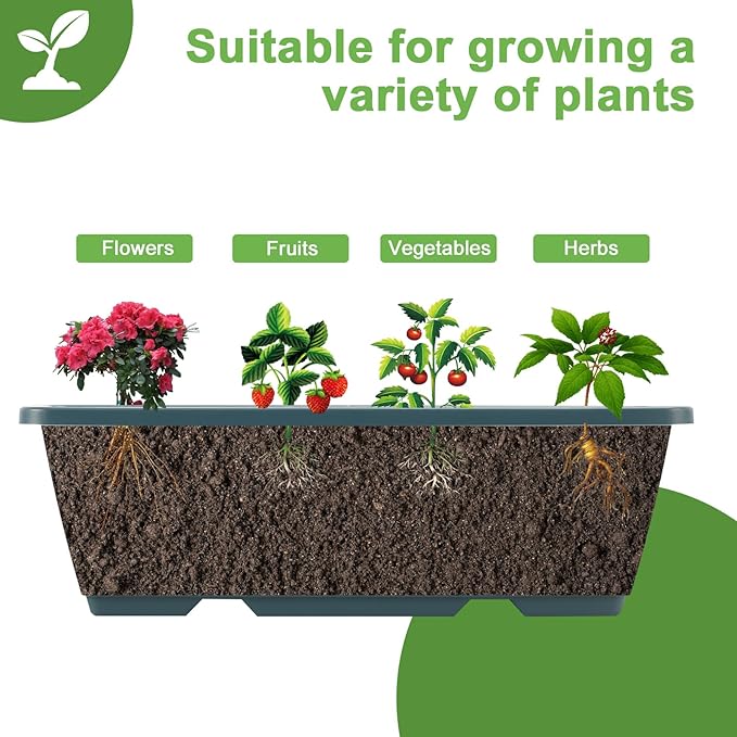 5 Tier Vertical Raised Garden Bed Planter Box, Vertical Raised Bed with Drainage Holes for Indoor Outdoor Herbs Flowers Vegetables Plants,Green Fogein