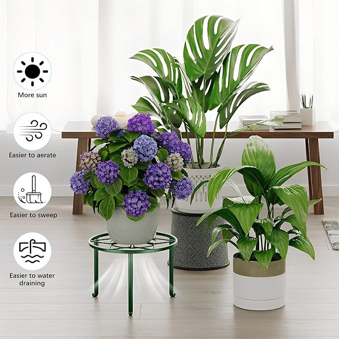 5 Pack Potted Plant Holder for Garden Home 5-Pack Metal Plant Stand Indoor Outdoor Rustproof Iron Corner Flower Pot Stand Holder for Homme Garden Rootora