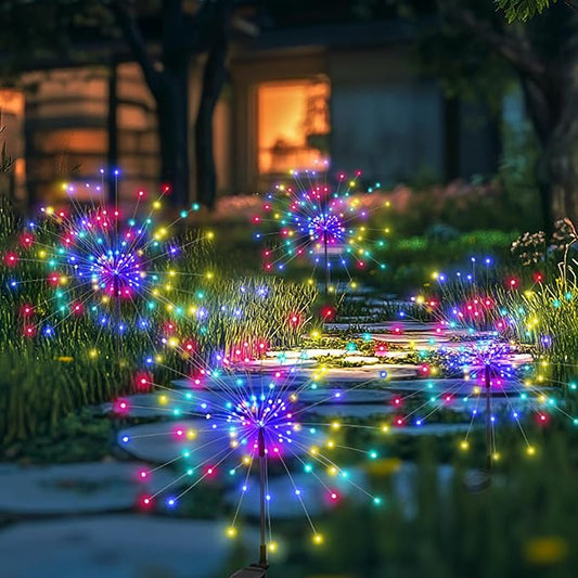 Garden Decor Solar Lights Outdoor,120LED Waterproof Colorful Solar Fairy Garden Lights for Outdoor Decoration,Yard, Patio, Porch,Flower Pot,Pathway,Christmas (4Pack) PEVOROS
