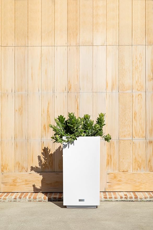 Veradek Block Series Pedestal Planter - Tall Planter for Indoor or Outdoor Front Porch | All-Weather Use with Removable Insert Bucket | Modern Décor for Flowers, Tall Trees, Faux Plants VeradekOutdoor