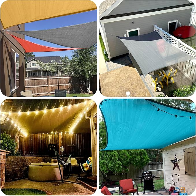 SUNLAX Sun Shade Sail 7' x 20' Dark Grey Rectangle Canopy Sail Shade Cover UV Block Permeable Sunshade Outdoor for Patio Backyard Deck Pergola (We Make Custom Size) SUNLAX