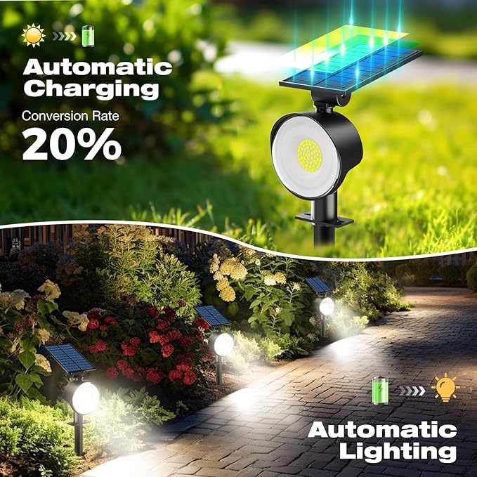nipify 12 Pack Solar Spot Lights Outdoor Waterproof with 3 Modes, Solar Spotlight Light for Outside Yard Landscape Lighting Pathway Lights Wall, Cool White Nipify
