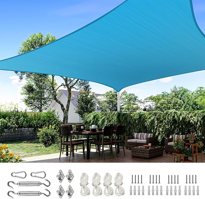 Quictent 20x26ft Sun Shade Sail for Patio, 185GSM Heavy Duty Rectangular Outdoor Sunshades UV Block Outside Canopy Cover for Backyard QUICTENT