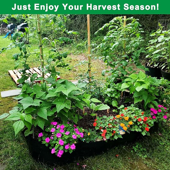 KLEWEE Fabric Raised Garden Bed, 128 Gallon 6 x 3FT Garden Growing Bags for Planting Vegetables, Flowers and Herbs, Breathable Plant Bed Large Grow Planter Bags 8 Grids KLEWEE