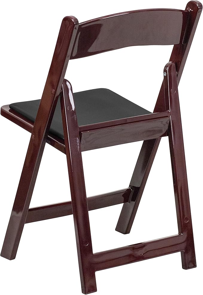 Flash Furniture Hercules Series Folding Chairs for Weddings and Formal Events, Stackable Commercial Event Seats with 1,000-lb. Static Weight Capacity, Set of 4, Red Mahogany FlashFurniture
