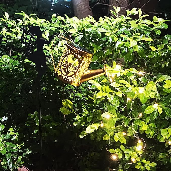 Solar Watering Can Lights, Outdoor Garden Decor,LED Waterproof String Light,Metal Vintage Fairy Tale Lamps Outside,Solar Lantern with Shepherd Hook for Lawn Yard Path (Fairy) Yevheniy