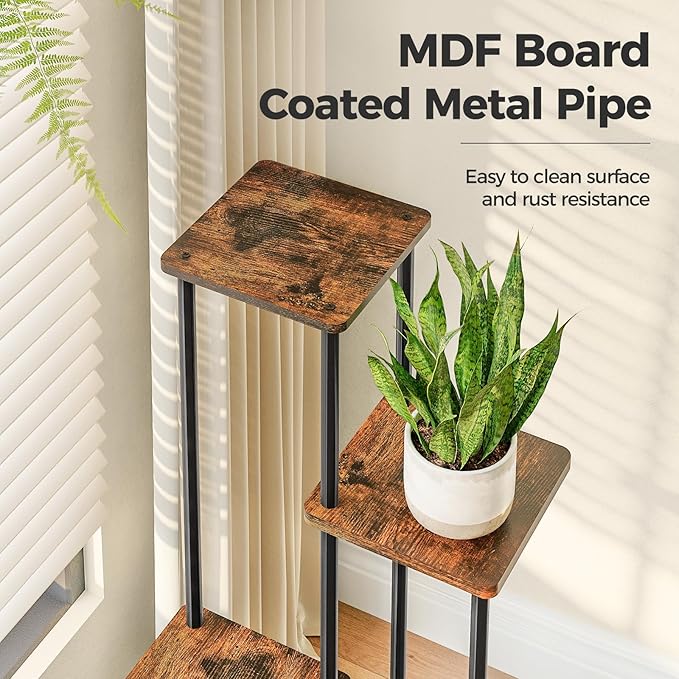 Bamworld Tall Plant Stand Indoor 6 Tier Plant Holder for Multiple Plants Corner Shelf Stand for Patio Garden Balcony Living Room Bedroom Brown Bamworld