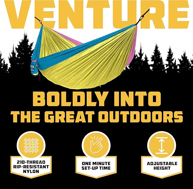Wise Owl Outfitters Camping Hammock – 500lbs Portable Hammock with Tree Straps - Travel, Backpacking, Hiking, Outdoors Camping Gear - Single or Double WiseOwlOutfitters