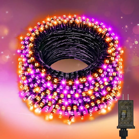Nisocy 200 LED String Lights Outdoor Waterproof – Purple Orange Fairy Lights with Plug, Connectable Christmas Tree Lights for Patio, Garden, Bedroom, Wedding, Party, Decor (66FT) NISOCYLighting
