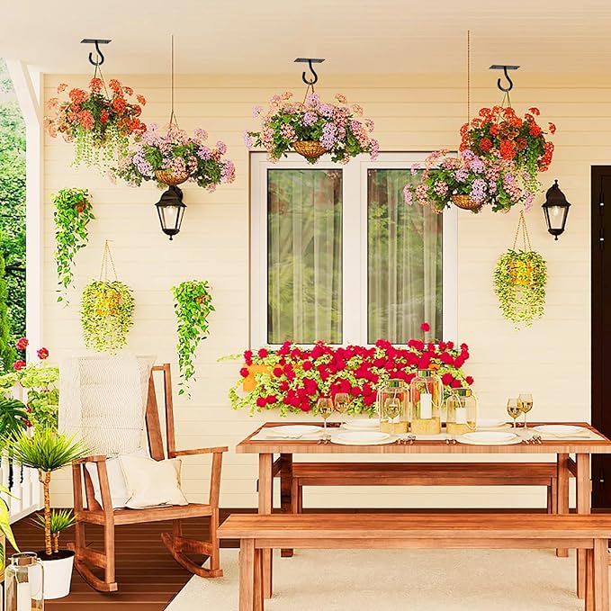 Ceiling Hooks for Hanging Plant, Hanger for Indoor and Outdoor Plant Pots Holder, Wall Hook for Planters, Flower Basket, Wind Chimes, Lanterns, Lights, Bird Feeders, Home Decor-2.5Inch 2Pack AnDocK