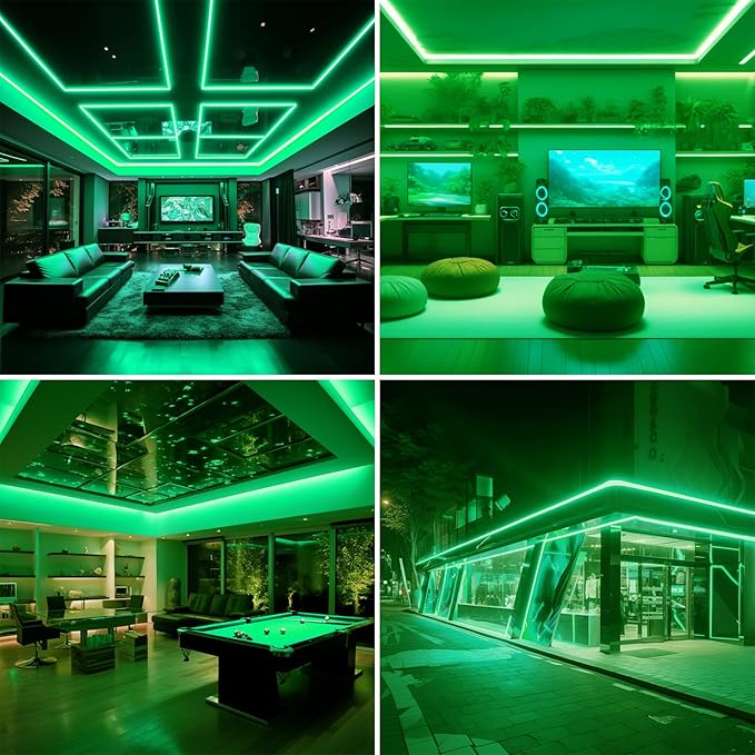 AC 110V COB LED Strip Lights Outdoor Waterproof 65.6ft, Green Super Bright 200W LED Rope Light, IP65 Flexible Cuttable, for Bedroom Garden Commercial House Gaming Room Decor BENLUN