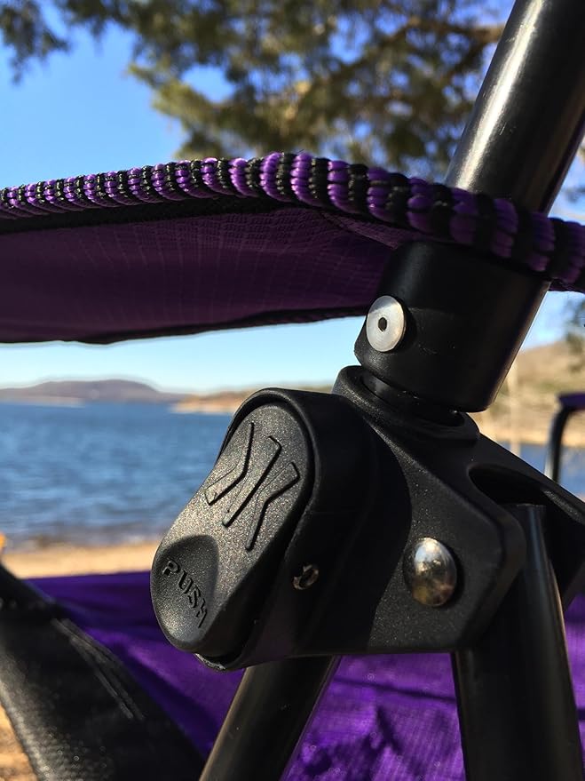 Kijaro Dual Lock Portable Camping Chairs - Enjoy the Outdoors with a Versatile Folding Chair, Sports Chair, Outdoor Chair & Lawn Chair - Dual Lock Feature Locks Position – Kawachi Purple Kijaro