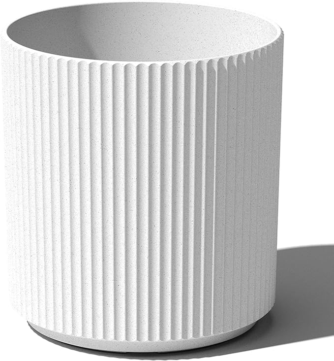 Veradek Demi Series Round Planter for Porch, Patio, Backyard | Durable Plastic-Concrete Material | Modern Décor for Tall Plants, Flowers VeradekOutdoor