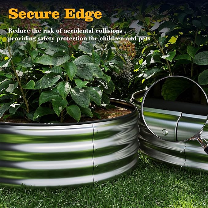 Galvanized Metal Planter Raised Garden Bed Kit for Gardening Outdoor Garden Box Raised Flower Bed 2PC Green 3X3X1FT ZFHgarden