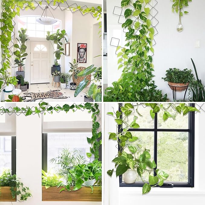 2 Pack 36pcs Chain Trellis for Climbing Plants Indoor & Outdoor, Garden Wall Plant Trellis Plant Vine Support Houseplant Accessories and Plant Gifts for Vine, Ivy, Monstera,Pothos Pahdecor