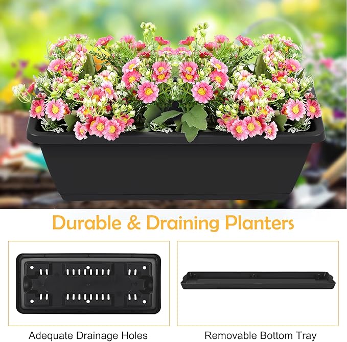 OYEAL Raised Garden Bed 4 Tier Vertical Garden Planters Indoor Outdoor Raised Planter Box with Legs Elevated Herb Garden Planter for Flowers Vegetables Plants, Black OYEAL
