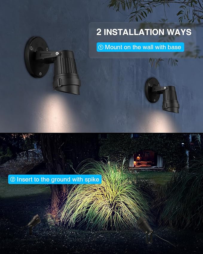 SUNVIE Dusk to Dawn Outdoor Lighting 120V LED Spot Lights Outdoor Landscape Spotlights with Photocell Sensor Waterproof Outdoor Spot Lights for Yard 7W Outdoor Spotlight Flag Light for Garden Tree SUNVIE