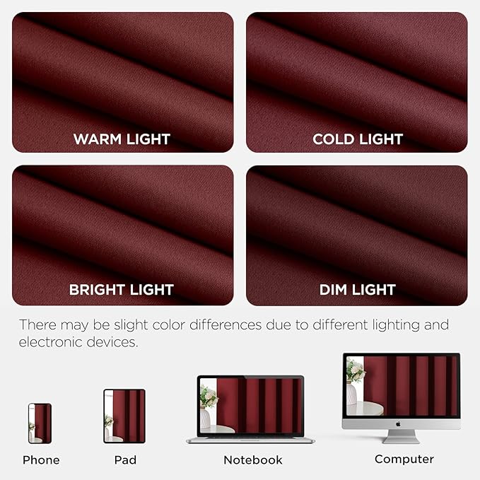 Joydeco Blackout Door Curtain for Doorway Privacy 96 Inches Long, Grommet Closet Curtain for Open Closet, Room Divider for Bedroom Living Room (Burgundy Red, 52Wx96L, 1 Panel) JOYDECO
