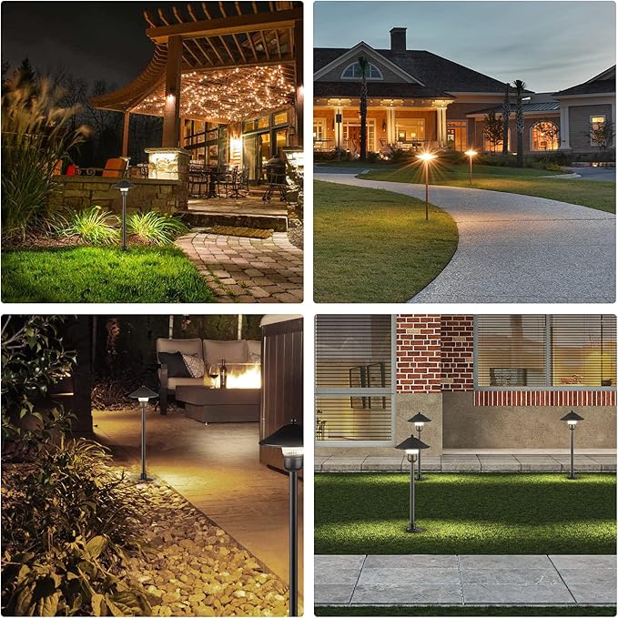 EDISHINE Low Voltage Pathway Lights, 3W 150 LM 3000K 16.5“ Tall LED Landscape Lights, 12V AC/DC 50,000Hrs Waterproof Aluminum Housing Outdoor Landscape Lighting for Path, Yard, Garden EDISHINE