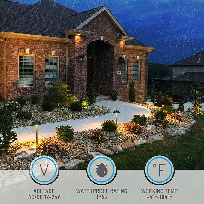 LEONLITE 5CCT Low Voltage Pathway Lights, LED Landscape Path Lights, 1800/2700/3000/4000/5000K, Hexagon Head, 12-24V AC/DC, IP65 Outdoor Walkway Light, Oil Rubbed Bronze Aluminum, Pack of 6 LEONLITE