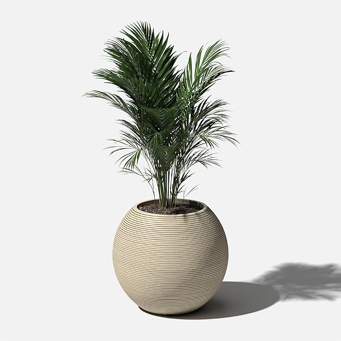 Veradek Strata Series Sphere Round Planter for Patio & Backyard | Durable Plastic-Stone Material | Modern Décor for Tall Trees and Plants VeradekOutdoor
