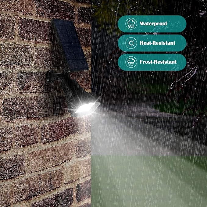URPOWER Solar Lights Outdoor 2-in-1 Waterproof Solar Spotlight Auto On/Off Wall Lights Pathway Lights Landscape Lighting for Yard Garden Pool - Cool White (2 Pack) URPOWER
