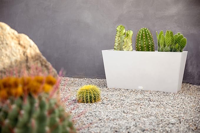 Veradek Pure Series Midori Trough Planter - Large Rectangular Planter for Indoor or Outdoor Deck/Porch | Durable All-Weather Use with Drainage Holes | Modern Decor for Shrubs, Flowers, Small Plants VeradekOutdoor