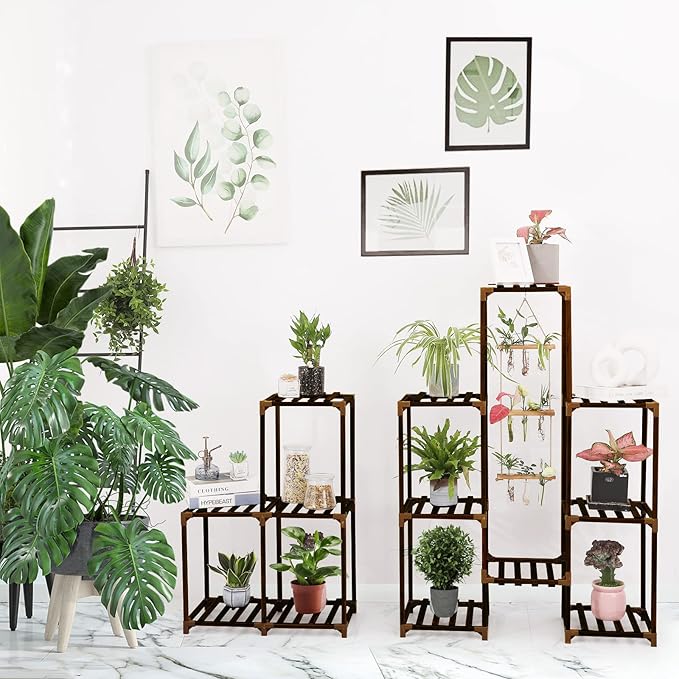XXXFLOWER Plant Stand Indoor Outdoor 13 Tiers Wood Plant Shelf for Multiple Plants ，Large Plant Rack for Window Garden Balcony Patio Porch Living Room XXXFLOWER