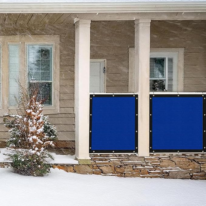 UPGRADE Privacy Screen 6' x 50' Fence Commercial Shade Cover with Brass Grommets Heavy Duty Perfect for Outdoor Back Yard, Blue, Customizable UPGRADE