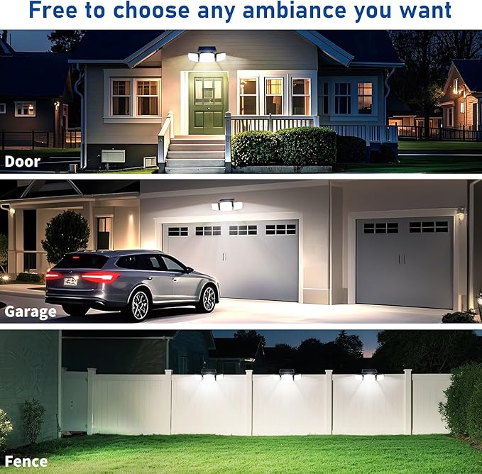 Solar Security Light Outdoor Super Bright LED, Motion Sensor Flood Light, 3 Heads 270° Wide Angle,Remote Control, IP65 Waterproof, 3 Modes (3 Packs) JEJOT