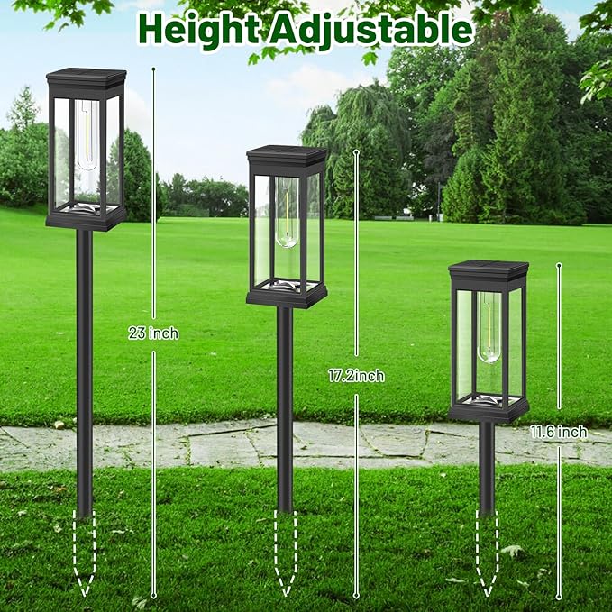 BesLowe Upgraded Solar Pathway Lights Outdoor, 8-Pack Large LED Solar Light Outdoor Waterproof, Super Bright Outside Lights for Yard, Sun-Powered Landscape Lighting for Garden Walkway, Cool White BringYouBrightFuture