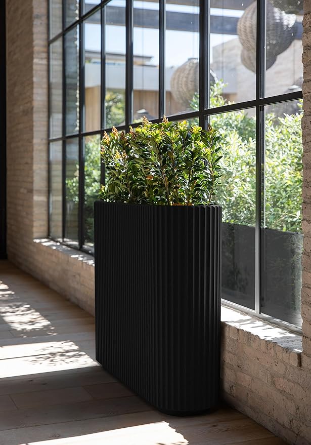 Veradek Demi Series Span Planter for Front Porch, Patio, Backyard | Durable Plastic-Stone Composite Material | Modern Décor for Shrubs, Flowers VeradekOutdoor
