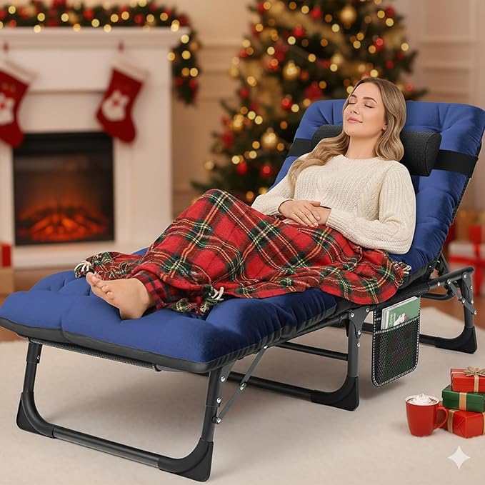 ABORON 2PK Heavy Duty Tanning Chair, 5-Gear Outdoor Folding Chaise Lounge Chair with Cushion, Portable Beach Lounge Chair for Outdoor Sunbathing, Patio, Pool, Lawn, Deck, Poolside ABORON